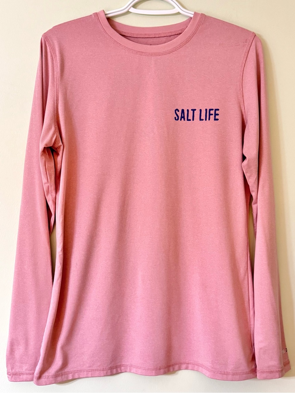 Salt Life Long Sleeve Tee in Rose with Navy Logo